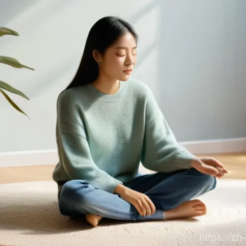 행복을 위한 감정적 지능 높이기 - **Prompt 1: Emotional Self-Discovery and Serenity**
"A candid, medium shot of a young woman (ear...